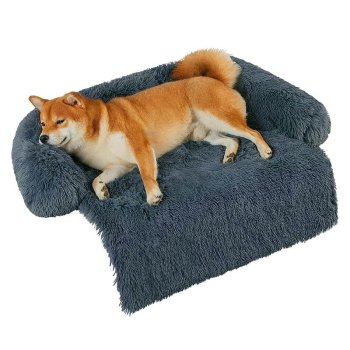 Plush Dog Bed for Medium Dogs, Washable Pet Sofa with Non-Slip Bottom 30x30 in