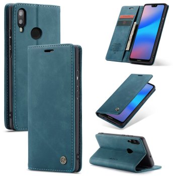 Huawei P20 lite 2018 (ANE-LX1, ANE-LX2J) CASEME Wallet Magnetic Leather Case Cover, Green