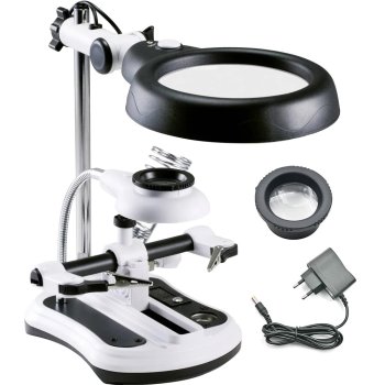 Third Hand Soldering Tool with LED Magnifier and Stand