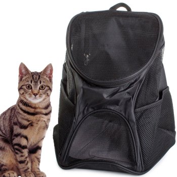 Front pet carrier backpack for dog or cat, black