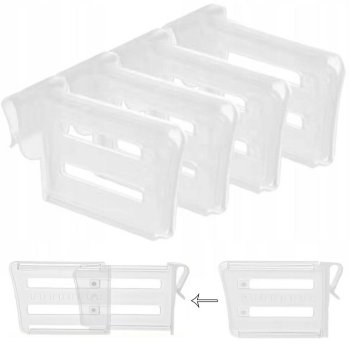4Pcs Plastics Refrigerator Shelf Dividers Adjustable Snap-on Separator Organizer Sorting Partition Refrigerator Storage...