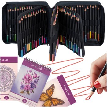 Maaleo 120 Colored Pencils Art Set with Sketchbook & Case 26519