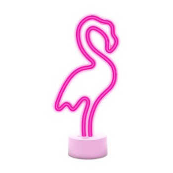 Flamingo Neon Sign LED Light on Stand Forever Light FSC-11 USB-C, Pink