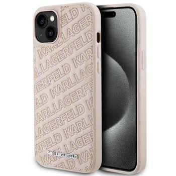 Apple iPhone 15 Plus 6.7'' Karl Lagerfeld Quilted K Pattern Cover Case, Pink