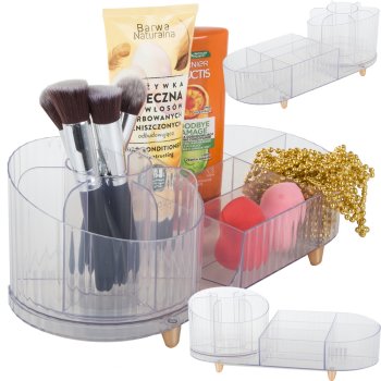 Rotating Makeup Organizer for Cosmetics and Jewelry, Transparent