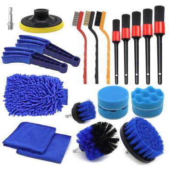 Car Detailing Kit with Cleaning Brushes and Accessories 22 Pcs