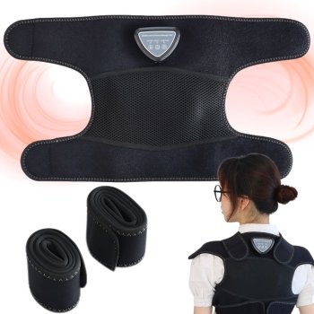 Electric Heated Massager for Knee, Shoulder, and Back Pain Relief, Black