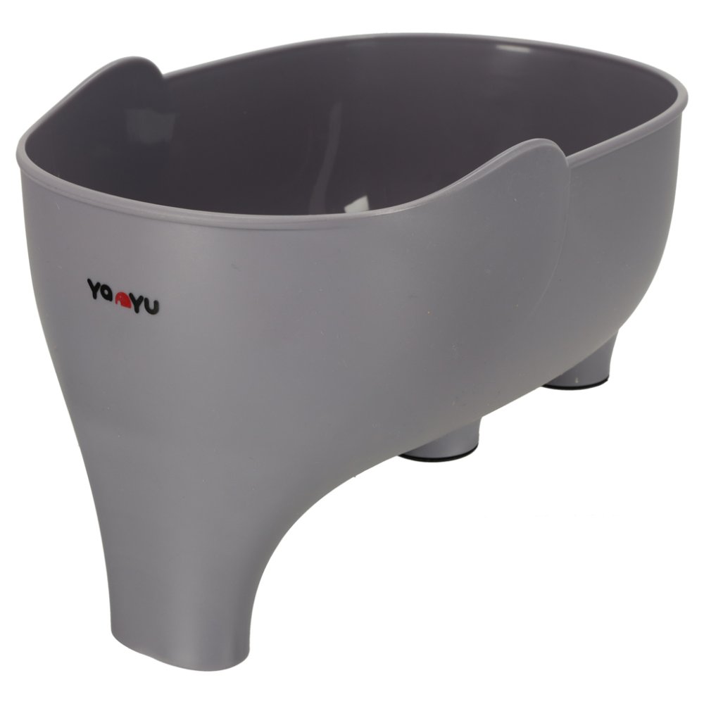 Elephant-Shaped Colander with Bowl, Purple-Grey, Plastic (2)