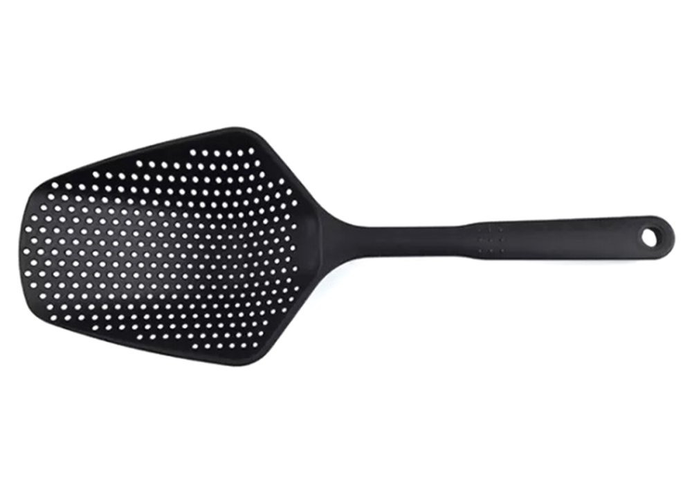 Kitchen Skimmer Spoon with Strainer, 34 cm, Black (2)