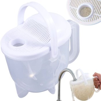Rice and Fruit Washing Bowl with Strainer, 1 L