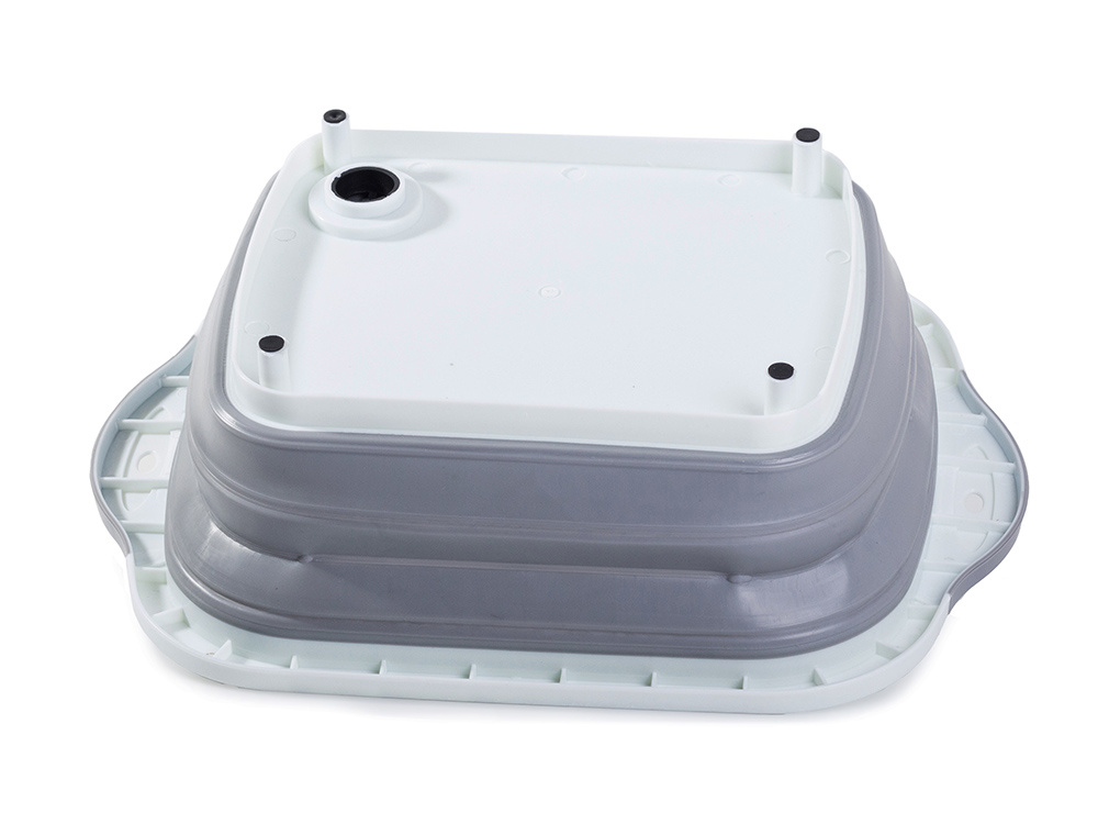 Foldable Plastic and Silicone Bowl with Colander and Cutting Board, 5 L (4)
