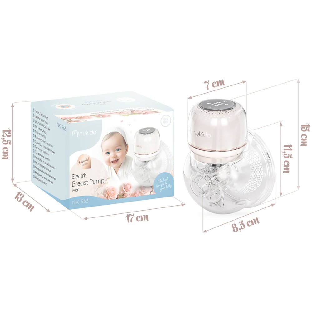 Electric Breast Pump, Lactator, Ivory (Nukido NK-963) (1)