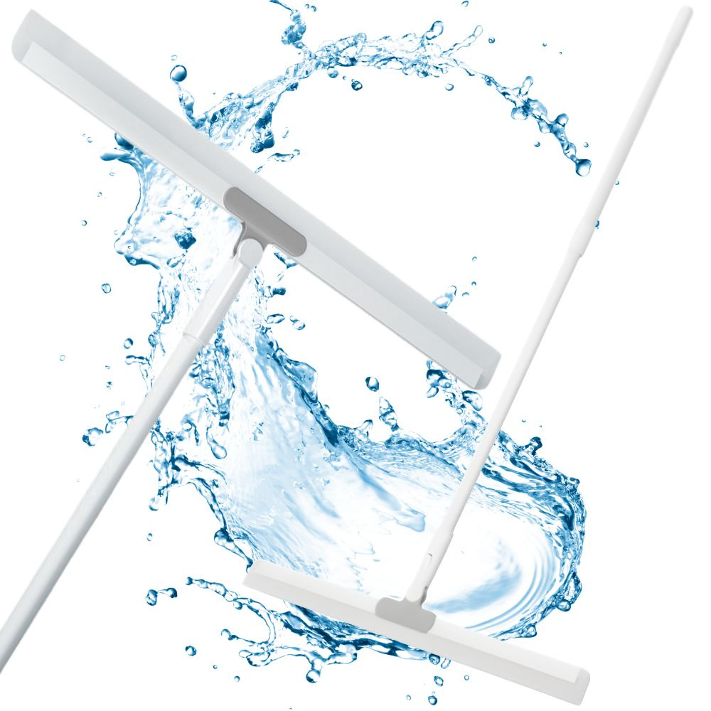 Floor Squeegee with Long Telescopic Handle for Windows & Showers