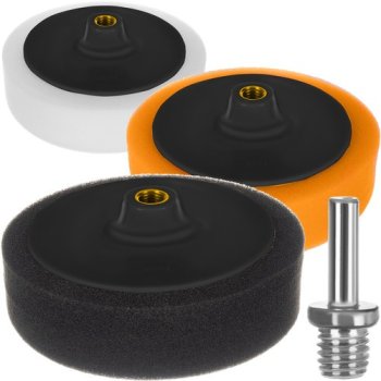 Car Polishing Pad Kit for Drills 145mm, 3 Sponges with Adapter