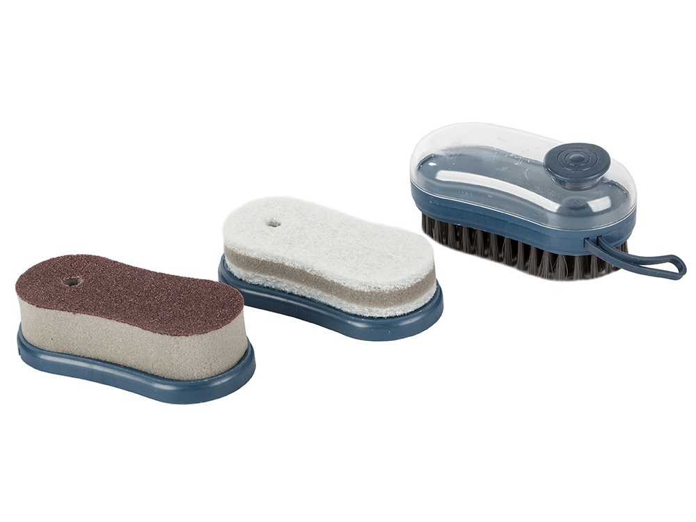 Cleaning brush with liquid dispenser, 3 interchangeable heads (0)