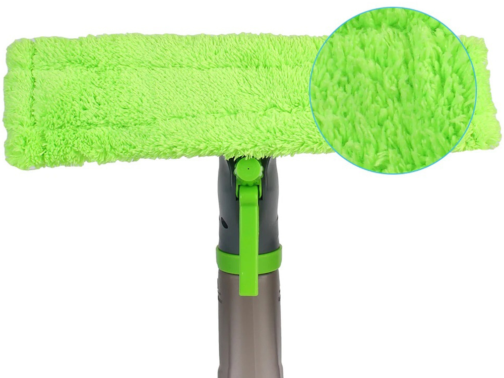 3-in-1 window cleaner with spray, microfiber and squeegee, green (1)