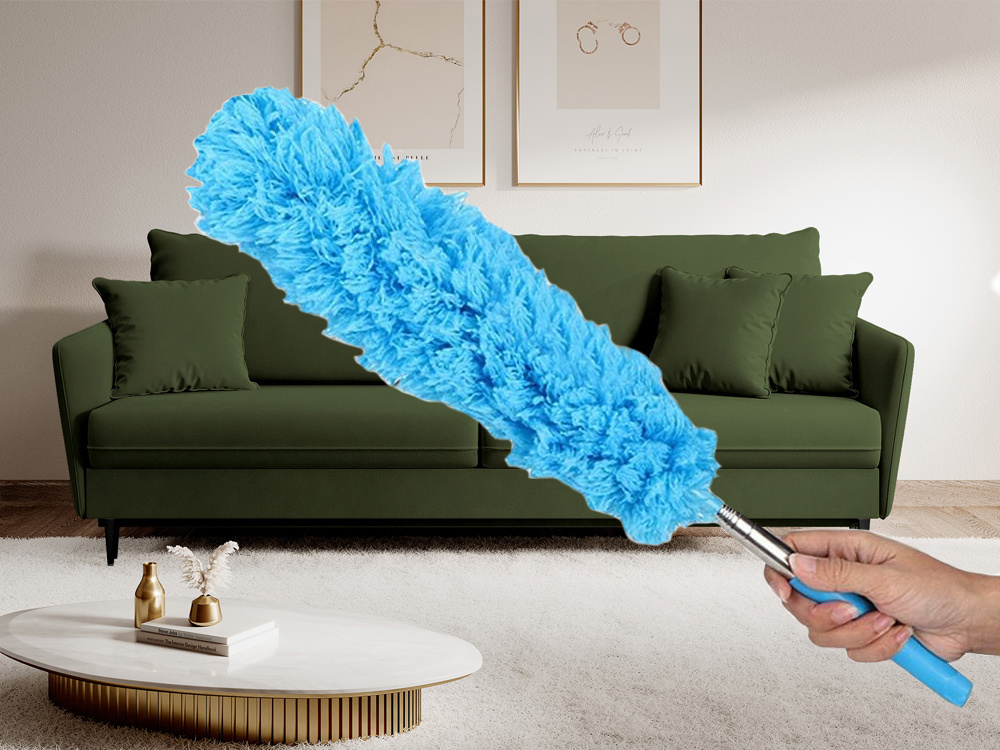 Telescopic microfiber dust brush, 35–83 cm, blue (2)