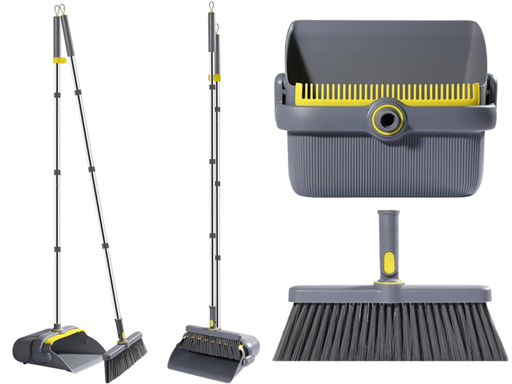 Broom and Dustpan Set with Long Handle Upright Cleaning Set 2-in-1 (0)