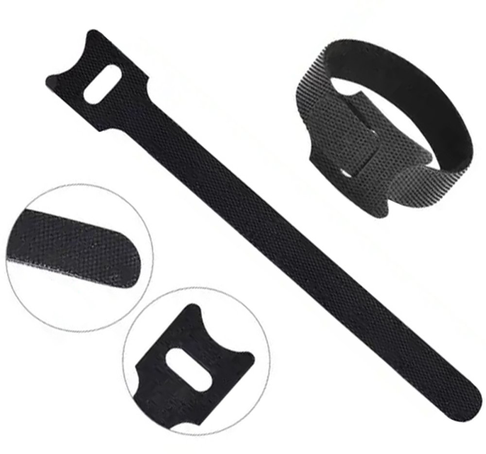 Reusable Hook and Loop Cable Ties 50 Pcs, Black (1)