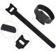 Reusable Hook and Loop Cable Ties 50 Pcs, Black