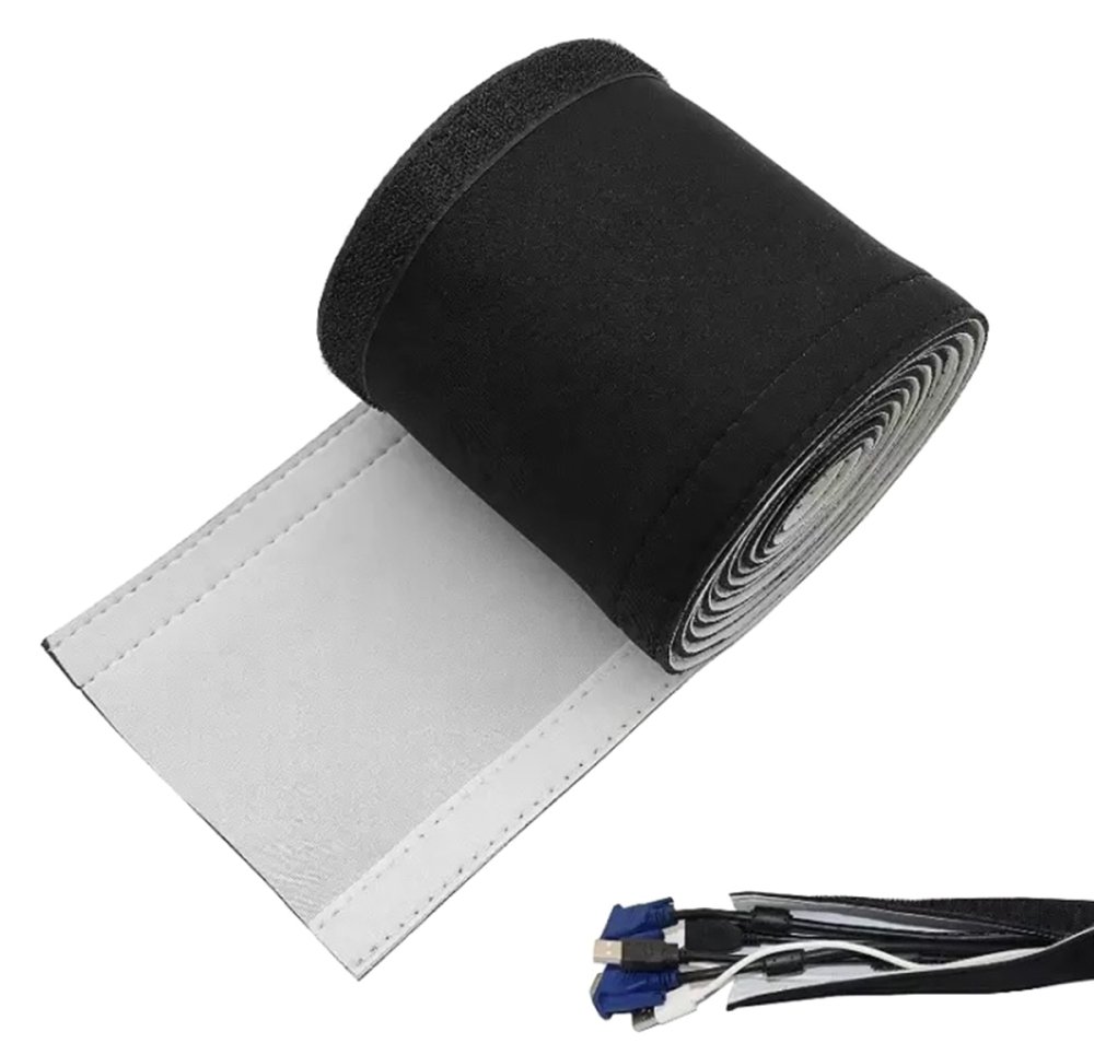 3m Cable Management Sleeve Wire Organizer, Black (3)