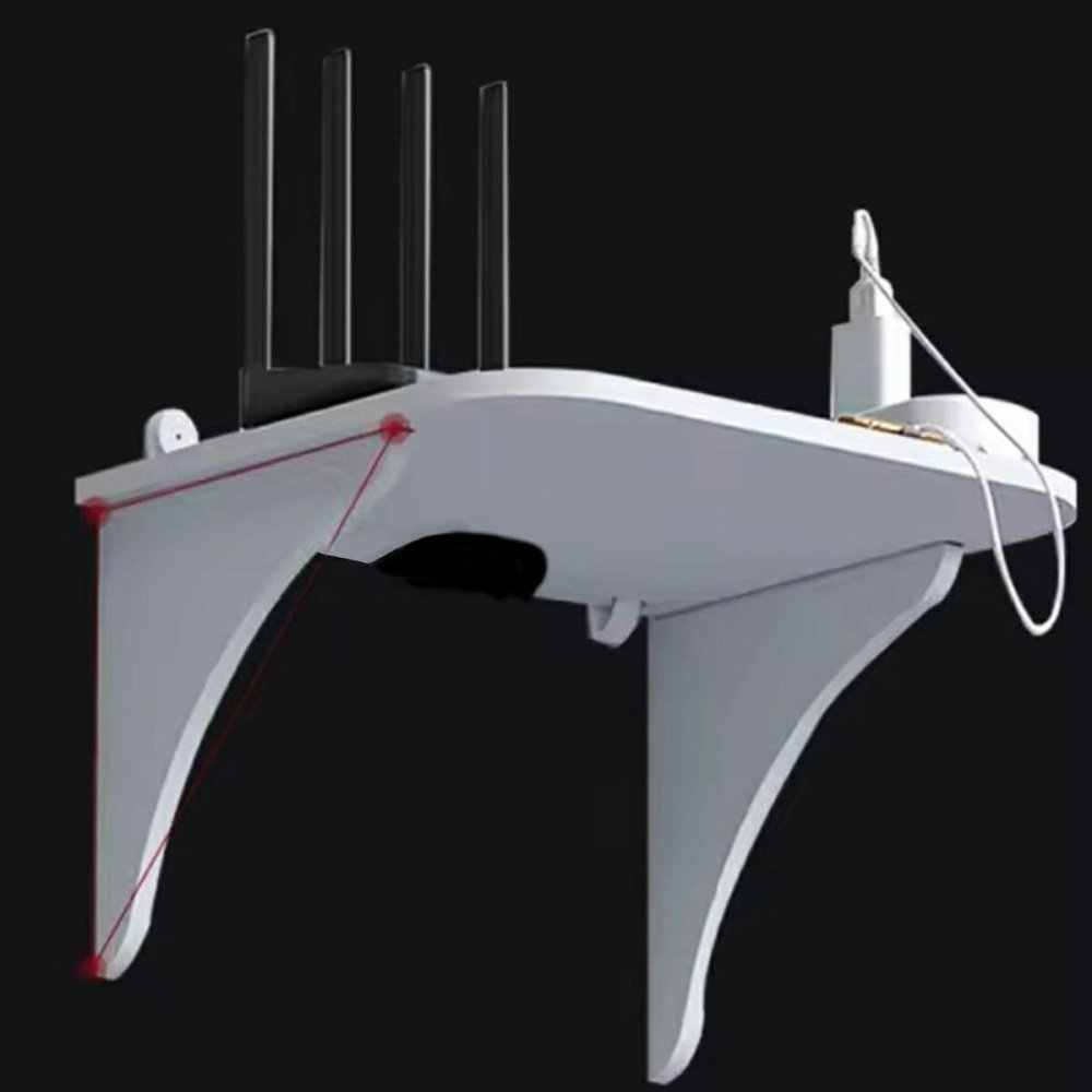 Wall Mount Shelf for Wi-Fi Router and Accessories, White (1)