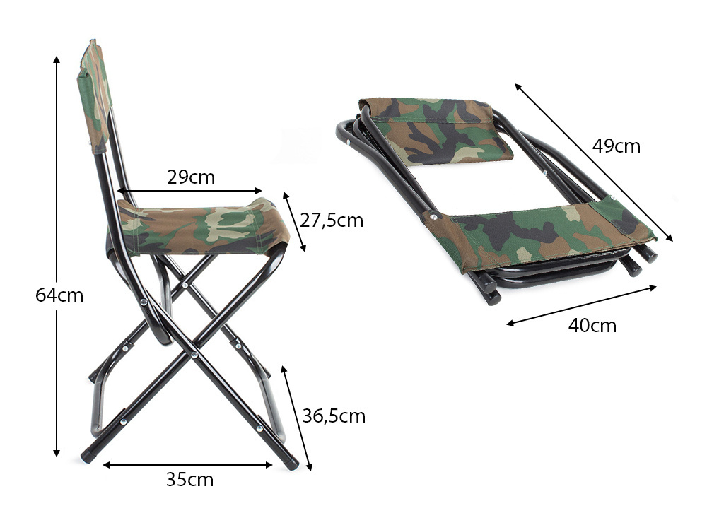 Large folding fishing and camping chair, camouflage (0)