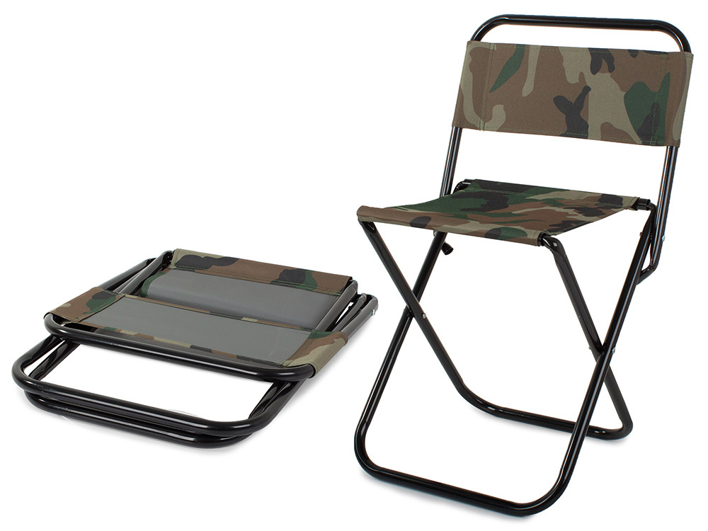 Folding fishing chair with backrest, durable, camouflage (1)