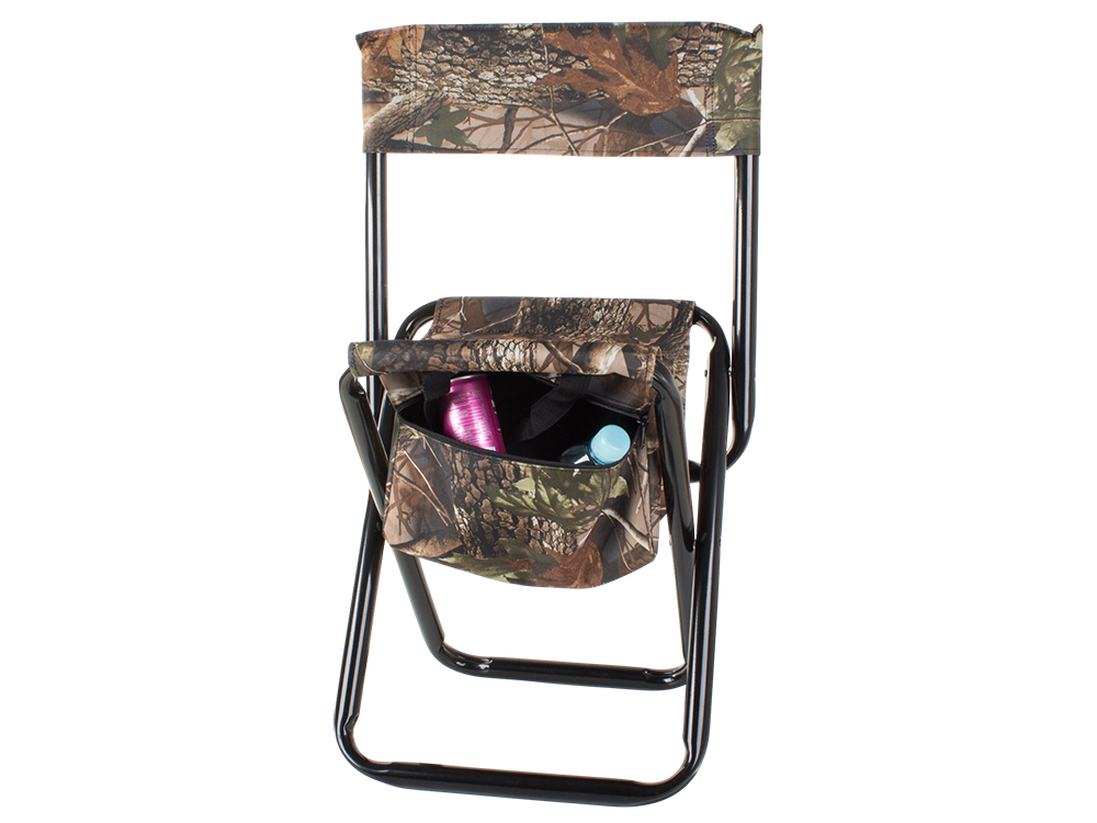 Fishing chair with backrest and thermal bag, green/brown (3)