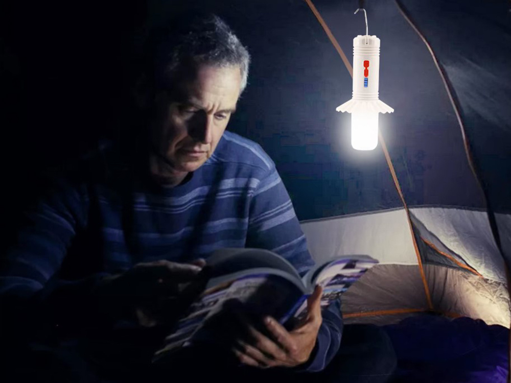 Rechargeable LED Camping Lantern with Power Bank, Multifunctional Flashlight (2)