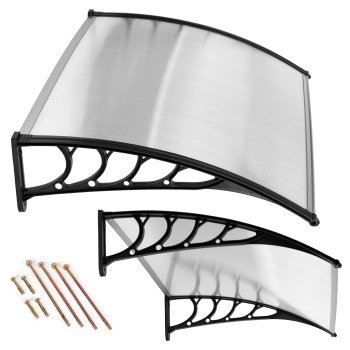 Door Canopy 120x100 cm Polycarbonate Awning Shelter