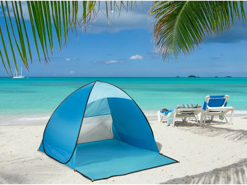 Pop-Up Beach Tent with UV Protection, Large, Blue (1)