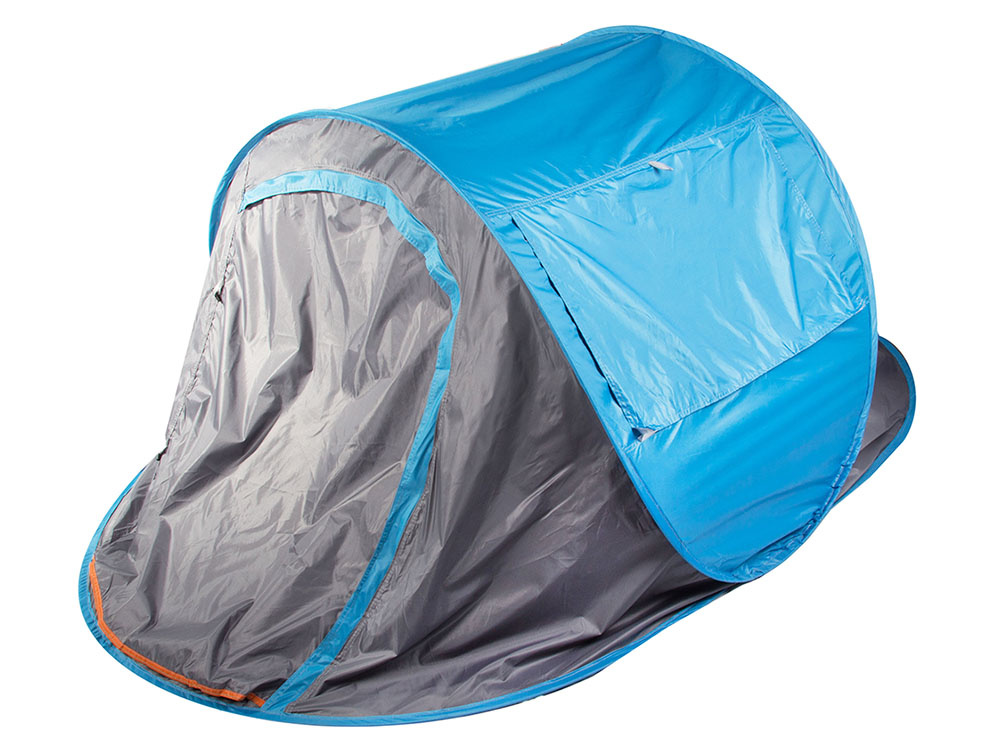Pop-up beach tent, self-assembling, UV protection, large, carry bag, grey blue (0)