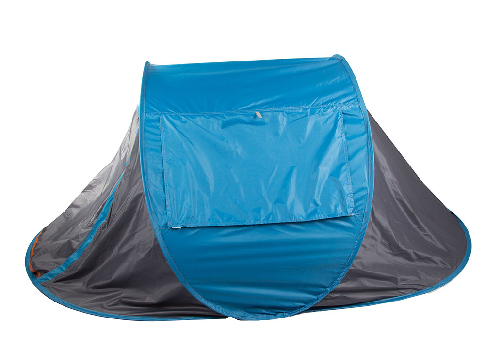 Pop-up beach tent, self-assembling, UV protection, large, carry bag, grey blue (1)