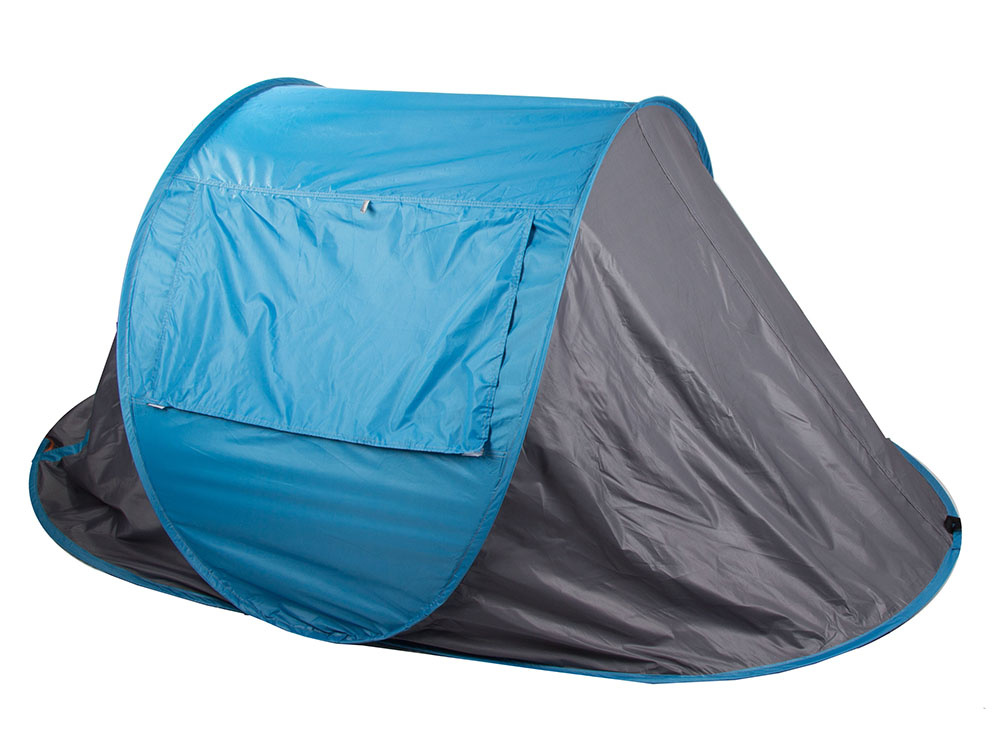 Pop-up beach tent, self-assembling, UV protection, large, carry bag, grey blue (2)