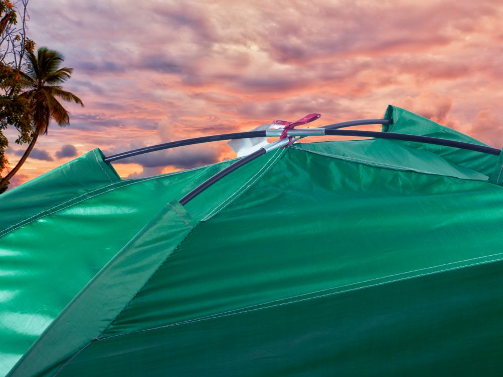 Beach Tent with UV Protection, Semi-Open, Portable, Green-Black (1)