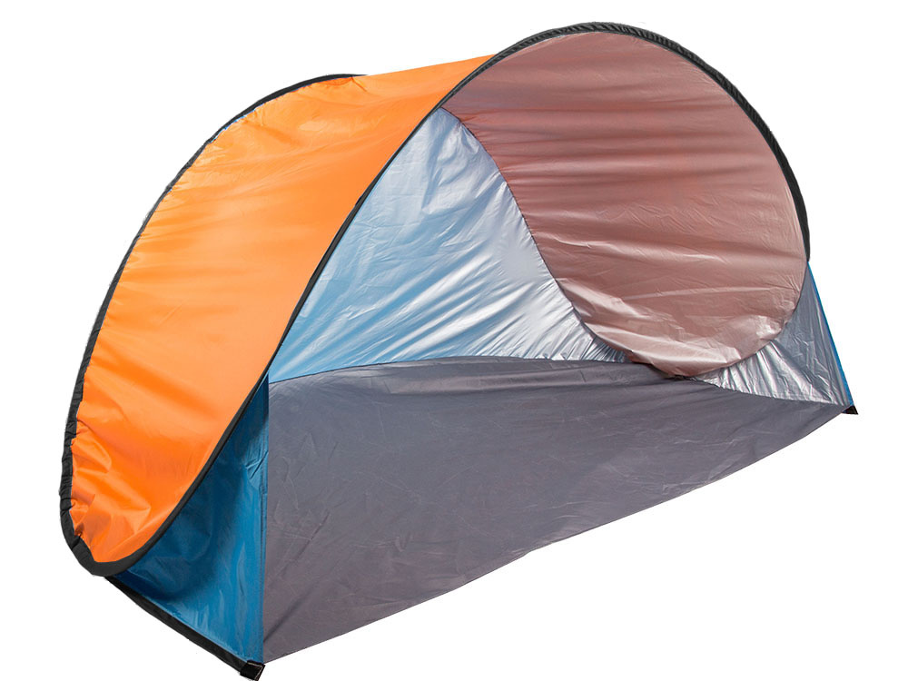 Pop-up beach tent with UV protection, self-assembling, blue-orange (2)