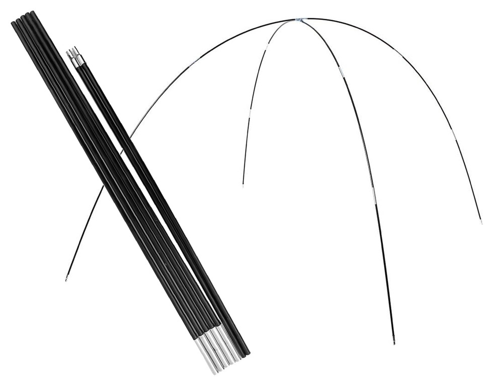 Folding tent pole frame, 6 sections, 340cm, 8mm, 2 pcs, black (3)