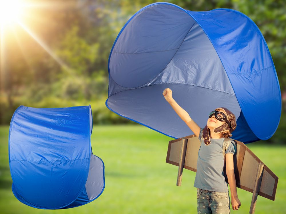 Pop-Up Beach Tent with UV Protection, Large, Blue (3)