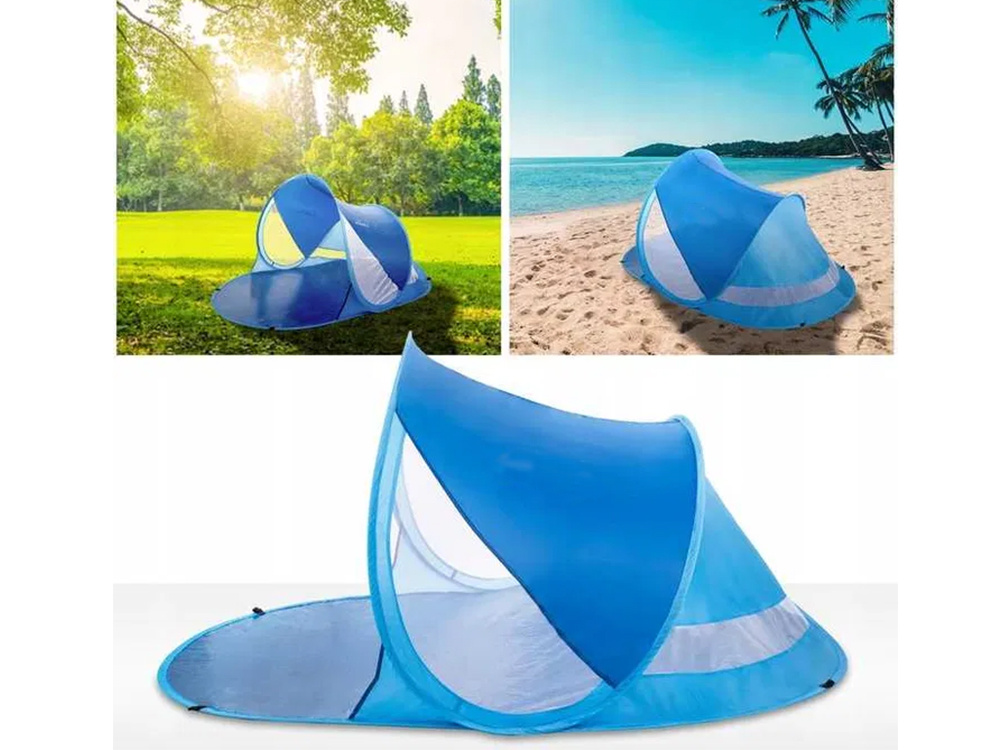 Large Self-Opening Beach Tent with UV Protection, Blue (2)