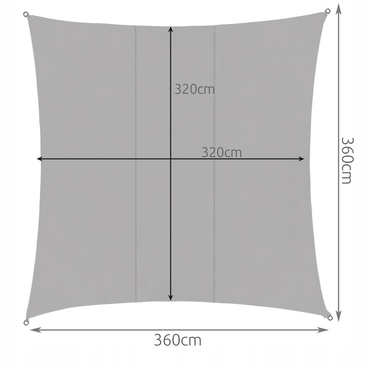 Gardlov 23164 Garden Patio Waterproof Sun Shade Sail Awning Canopy 3.6x3.6m, Gray (2)