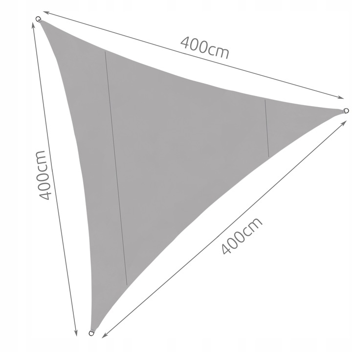 Triangle Sun Shade Sail Canopy Gardlov 23141, 4x4x4m, Gray (9)