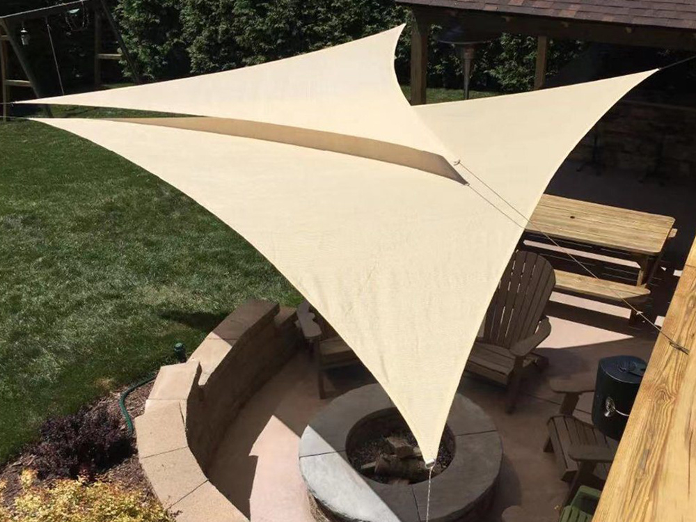Garden Patio Waterproof Sun Shade Sail Awning Canopy 3x3х3m, Cream (5)