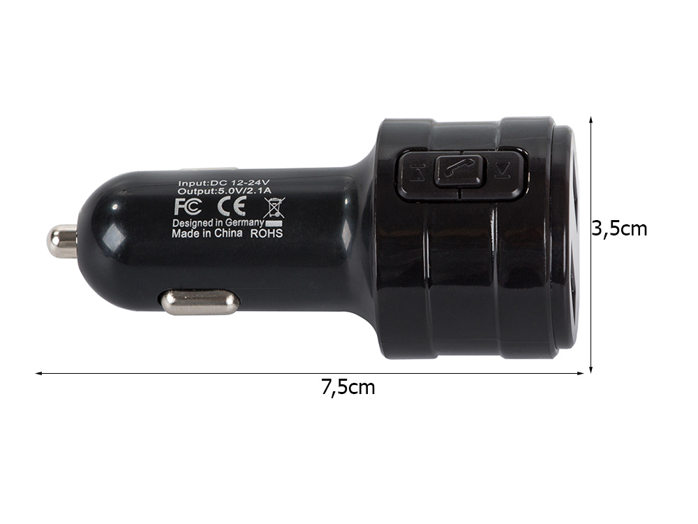 Car FM Transmitter, Audio Adapter with MP3 Bluetooth Player, Charger with 2 x USB Ports (5)