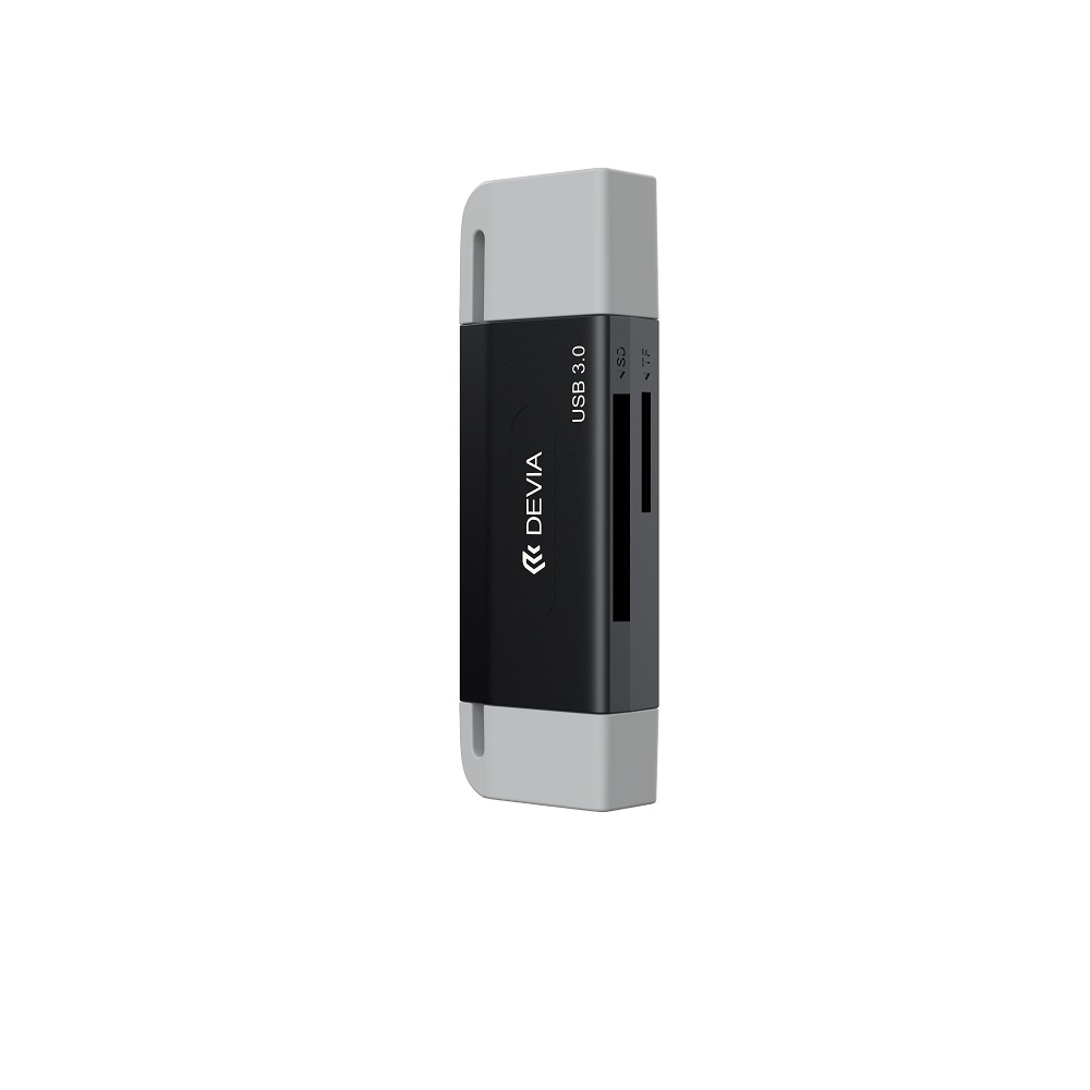 USB and USB-C 3.0 Memory Card Reader Devia EL240 2-in-1, black (1)