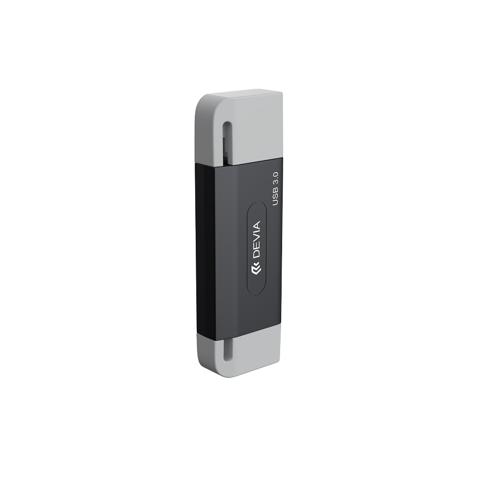 USB and USB-C 3.0 Memory Card Reader Devia EL240 2-in-1, black (3)