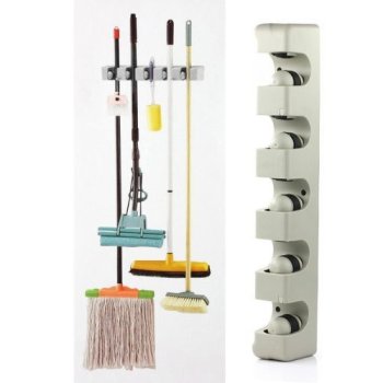 Wall-mounted Hanger House Cleaning Tool (mop, broom) Holder / Garden Tool Storage / Garage Organizer