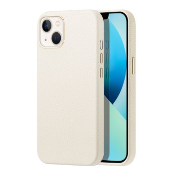 Apple iPhone 13 6.1'' Dux Ducis Roma Leather Case Cover, White