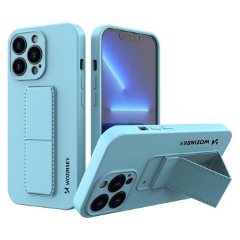 Apple iPhone 13 6.1'' Wozinsky Flexible Silicone Kickstand Case Cover, Light Blue