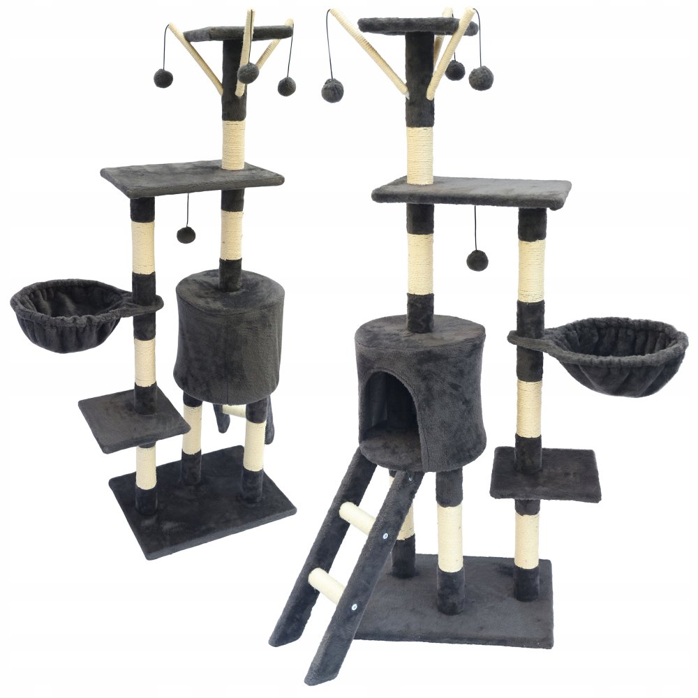 Cat House Tree with Sisal Scratching Posts - 138cm, 6 levels (2)